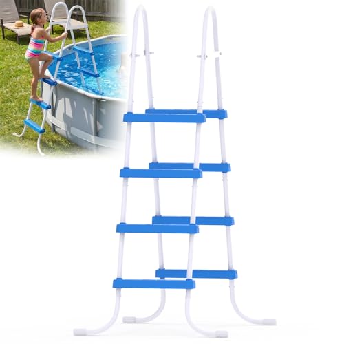 Escalera para Piscina de 4 Pasos con Marco de Hierro para Piscinas Altas 52" miniatura 1