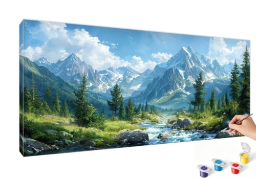 Cuadros para pintar adultos de 70x140cm sin marco para superar el estrés con arte de bosque