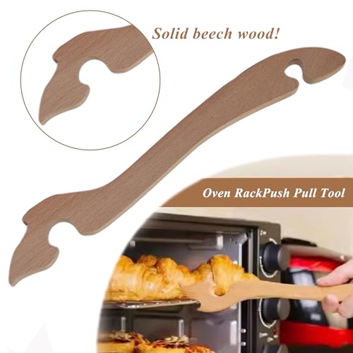 Lxlvoueg 1 Pcs Oven Rack Push Puller For Baking,Easy Bake Oven Baking Accessories Push Pull Tool Prevent Scalding,Pull Out Hot Racks Safely,Suitable For Kitchen Oven,Air Fryer,11 Inch,Beech Wood,Lxlvoueg thumb #3