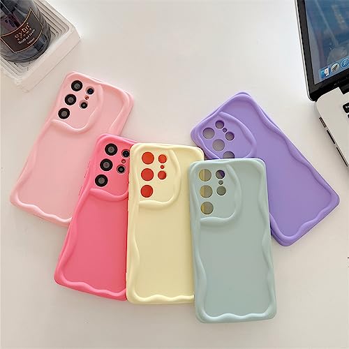 Funda de silicona rosa oscuro con ondas para Samsung S22 Plus 2