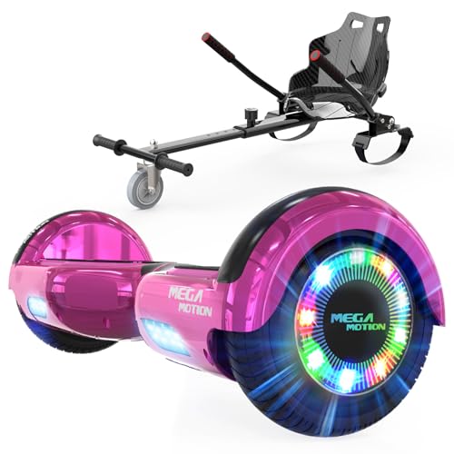 MEGA MOTION 6.5 Zoll Hoverboards mit Sitz für Kinder, Geschenk für Kinder, mit Bluetooth-Lautsprecher-leistungsstarkem Motor, mit LED-Leuchten