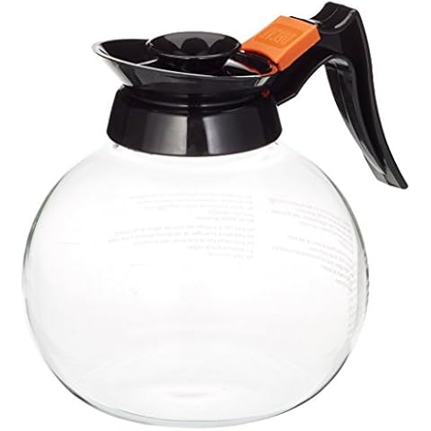 Stalwart D821 Coffee Jug Glass Mug Cup Creamer Pitcher Decanter, Transparent, Black, 1.8Ltr Cover