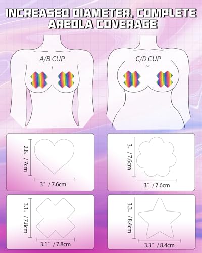 Image of CICKEE 15 Pairs Pasties Rave | Self-Adhesive Nipple Covers Pack Breast Petals Sticky Pasty Nipple Stickers