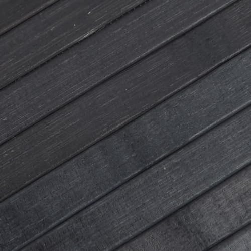 Tapis de bain rectangle gris 100x200cm en bambou épais - 8