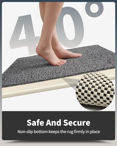 Non-Slip Bathtub Mat, 17x 30 Inch, Shower Mats for Bath Tub, PVC Loofah Bathroom Mats for Wet Areas, Quick Drying