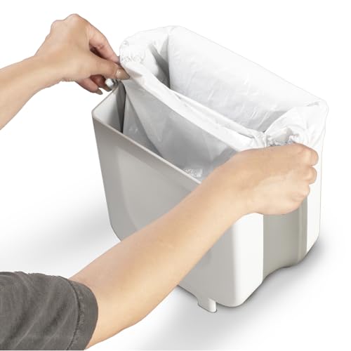 Glad Roomate Collapsible Waste Bin | Compact Travel Trash Can with Space-Saving Expandable Design | Indoor and Outdoor Disposal Basket, 2 Gallon, White - image 7