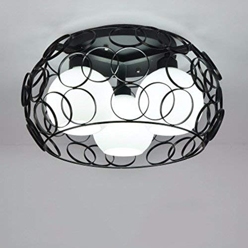 Plafonnier extérieur circulaire en verre et fer blanc 45x25cm GZZ