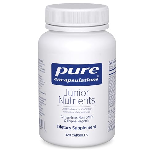 Pure Encapsulations Junior Nutrients - Kids & Teens Multivitamin - Without Iron - with Calcium Vitamin D3 & Vitamin C - Non-GMO & Vegetarian - 120 Capsules