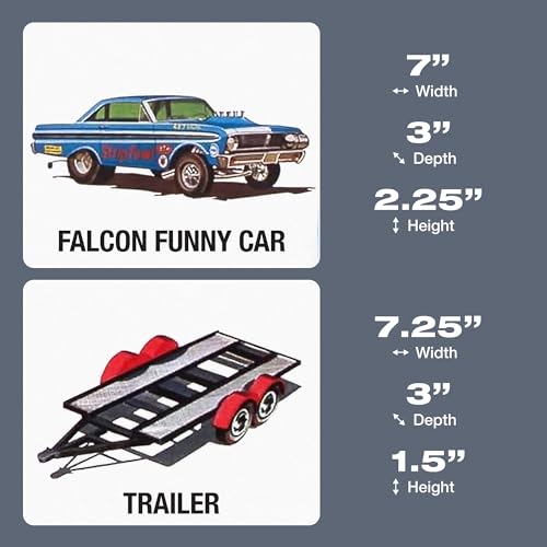 Kit de modelo 1:25 AMT Cal Drag Combo 1964 Galaxie y Trailer miniatura 5
