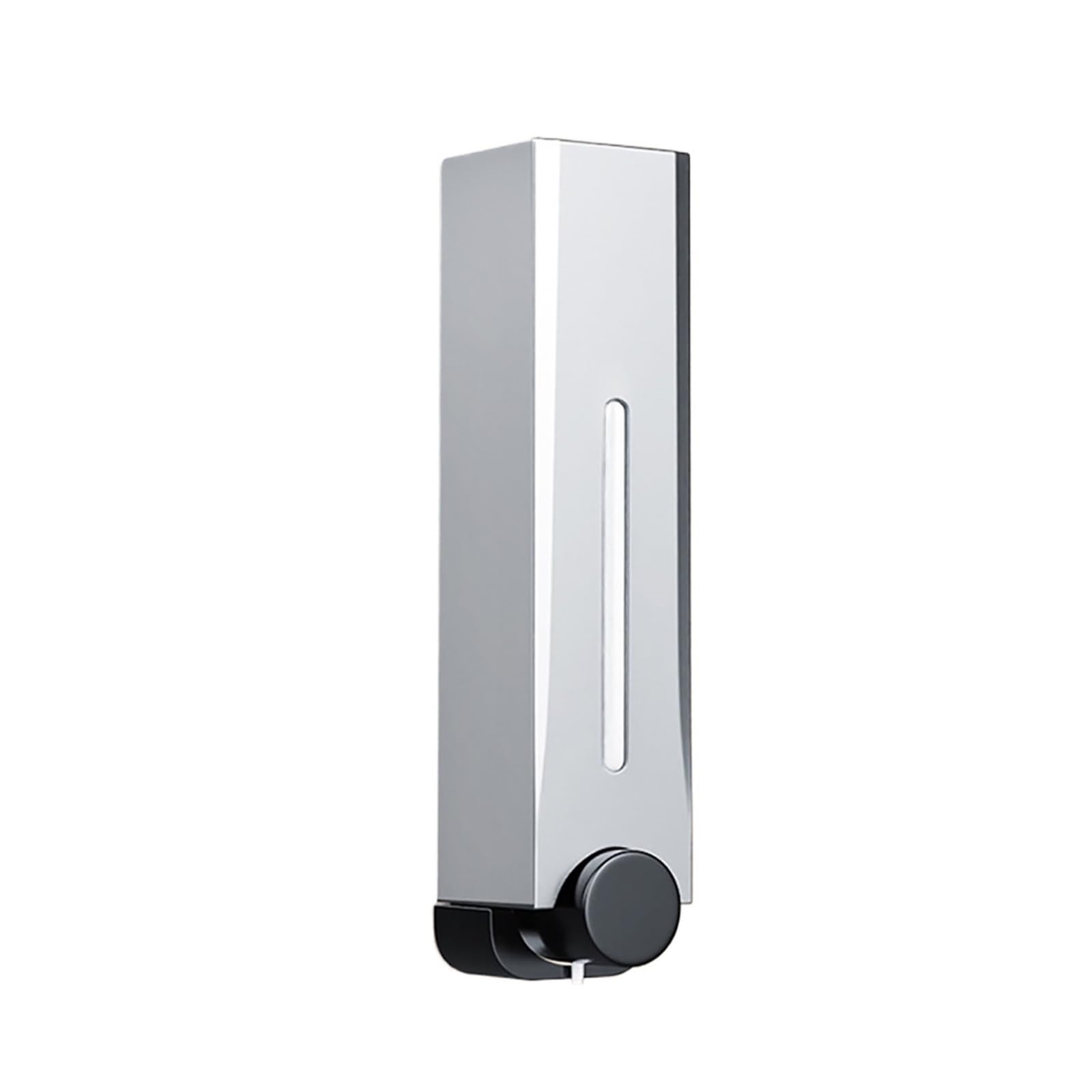 Wall Mounted Soap Dispenser For 500ML Soap Dispenser Wall Mounted Manual Press Soap Box Hand Soap Bottle(Silvery)
