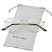 Clear Glasses for Women Men, Classic Round Metal Frame Clear Lens Fake Glasses (Gold)