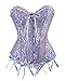 Produktbild Damen-Korsetts, sexy Brokat, Überbrustkorsett mit Schnürung, Korsettstäbchen, Shapewear-Outfit, B-lila, 36