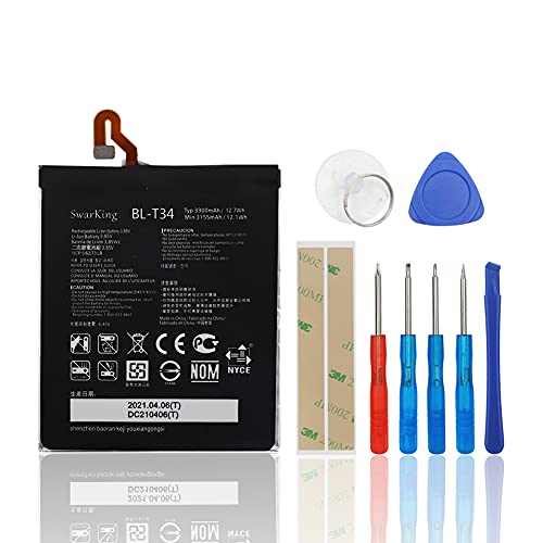 SwarKing Replacement Battery Compatible with V30 H930 H933 H932 LS998 H931/V30 Plus V30+ LS998 BL-T34 with Toolkit