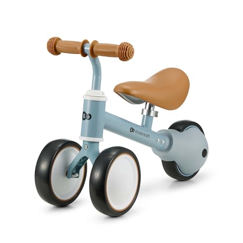 Kinderkraft Balance Bike CUTIE Lightweight Kids First Bicycle Baby Walker Trike No Pedals with Ajustable Seat for Toddlers from 1 Year Old to 15 kg Blue