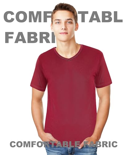 Chuarry 10 Pack Men's V Neck T Shirt Short Sleeve Bulk Soft Solid Tees Basic Quick Dry Slim Fit Undershirts for Men2