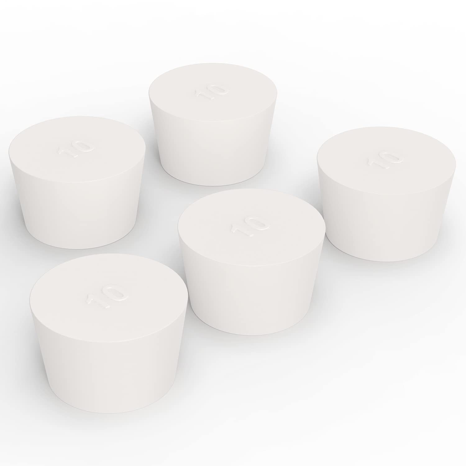 Lot 10 Bouchons #000 Uxcell Pack De 10 Bouchons Coniques En Caoutchouc Solide Pour Labo - Taille 000#, Blanc | Uxcell Bouchons Solides 000# Labo
