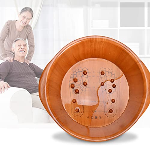 Baño de pies de madera sólido con acupresión de pie miniatura 6