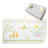 [BabyCube] 身長計ガーゼタオルケット 今治タオル 出産祝い 男の子 女の子 バスタオル ガーゼケット ブランケット ベビー 赤ちゃん 子供 誕生日プレゼント 贈り物 日本製 おしゃれ かわいい 人気 月齢フォトグッズ 寝相アート うさぎの親子