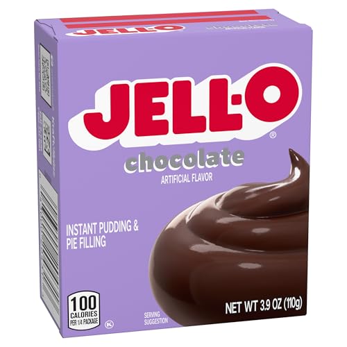 Image of Jell-O Instant Pudding & Pie Filling Mix, Chocolate Flavor, Smooth & Creamy Dessert for Baking, Pies & No-Bake Recipes, 3.9 oz (Pack of 24)