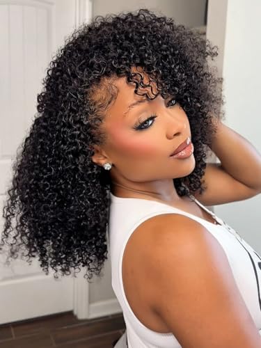 Afro Kinky Curly Half Wigs For Black Women 3 In 1...