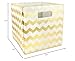 DII Collapsible Polyester Storage Cube, Chevron, Gold, Small