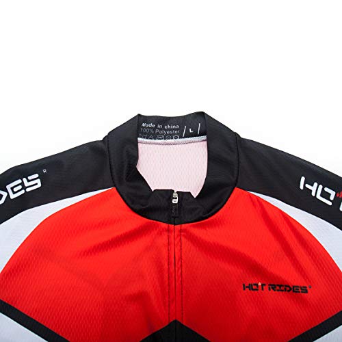 Hot Rides Conjunto masculino de jérsei de ciclismo de secagem rápida e shorts acolchoados com gel 3D