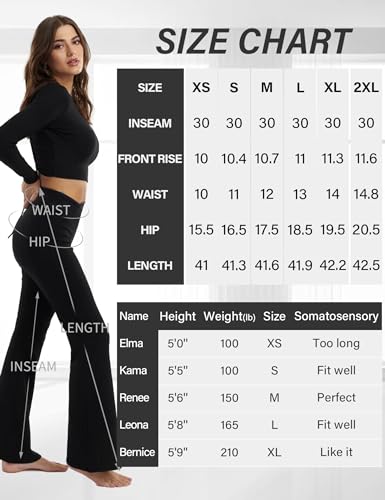 ZOOSIXX Calça feminina de ioga flare preta, legging de corte cruzado macio, céu azul, Céu azul, GG