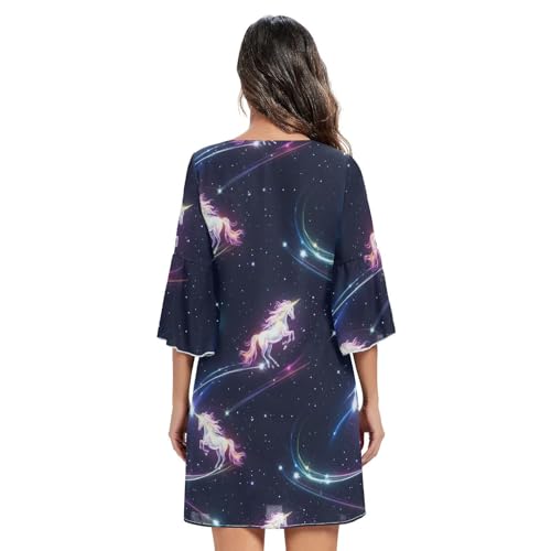 Robe d'été décontractée avec col en V flatteur et manches 3/4 légères - 4