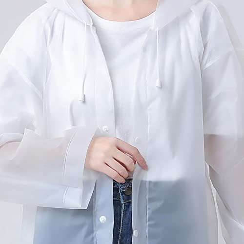 2 Pcs Unisex Rain Coats Adults Clear Rainwear Lightweight Rain Cape Emergency Rain Cover Rain Jacket with Hood4