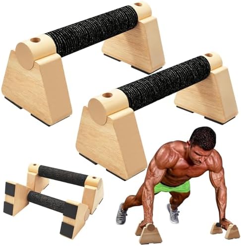 Parallettes Bars - Wooden Calisthenics Equipment for Handstand Tr...