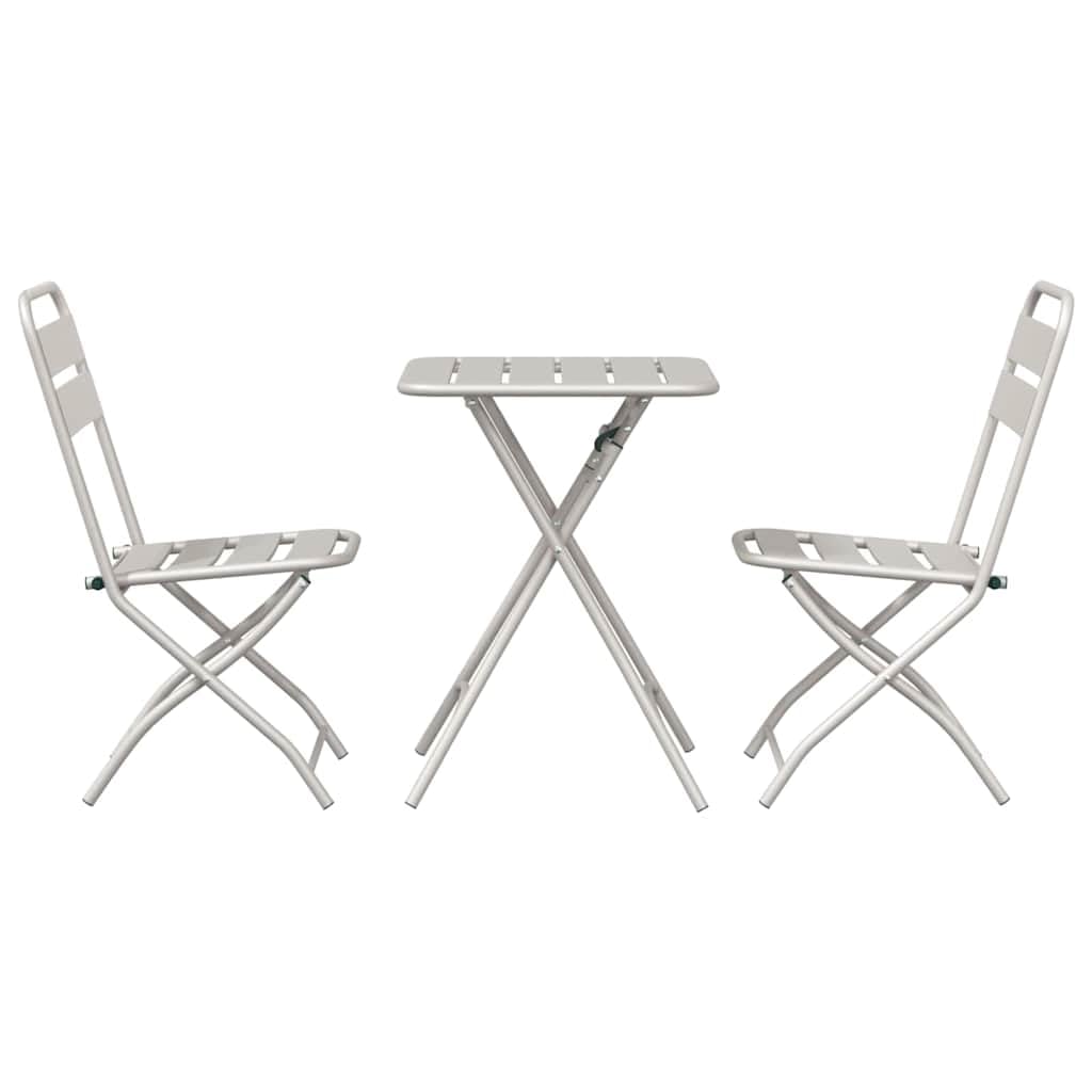 Set Bistrot Pieghevole 3 Pezzi Beige Acciaio