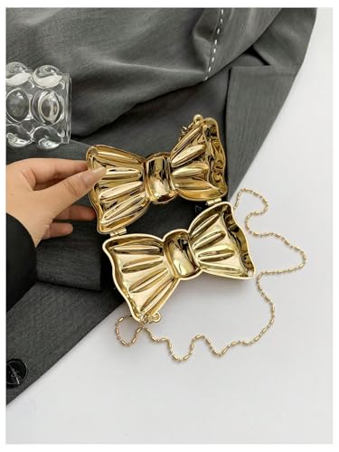 Image of GORGLITTER Women's Bow Purse Mini Crossbody Evening Bag for Wedding Party Prom Gold One Size