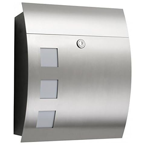 CMD Stainless Steel Letterbox typ46 with glaswindows made in Germany Cover