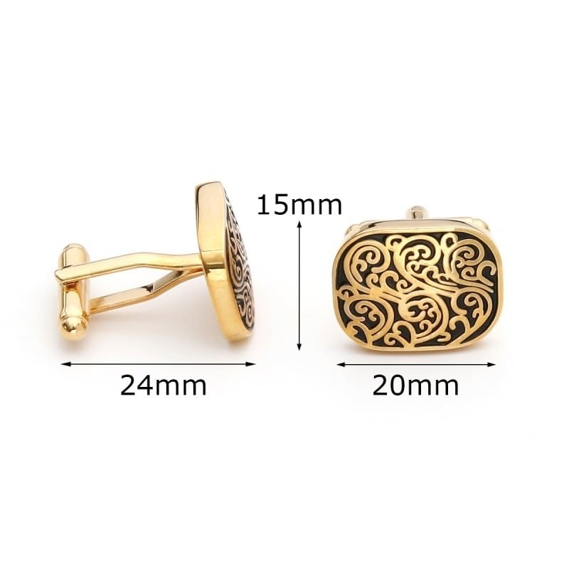 Gemelli da Camicia Quadrati retrò in Rame, Semplici Gemelli Francesi per Feste di Matrimonio E Anniversario(Grigio-2Cm)