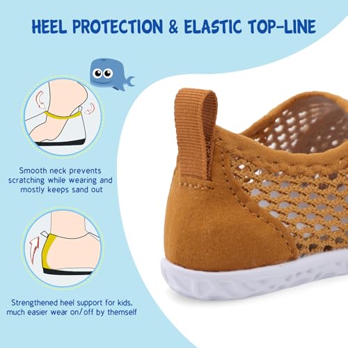 Image of LeIsfIt Toddler Water Shoes Boys Girls Barefoot Aqua Socks Kids Breathable Quick-Dry Swim Shoes for Beach Pool Surf
