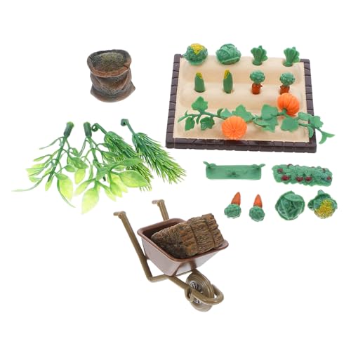 Frcolor ミニチュア農場キット 野菜畑フィギュア ミニ園芸ツール ドールハウス用ミニ家具 ミニチュア園アクセサリー 微縮模型インテリア装