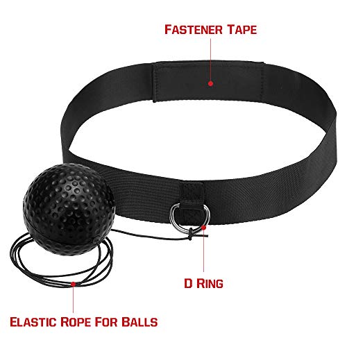 Bola de boxe, Andoer Conjunto de bolas de reflexo de boxe 2 níveis de bolas de treino de soco com fa