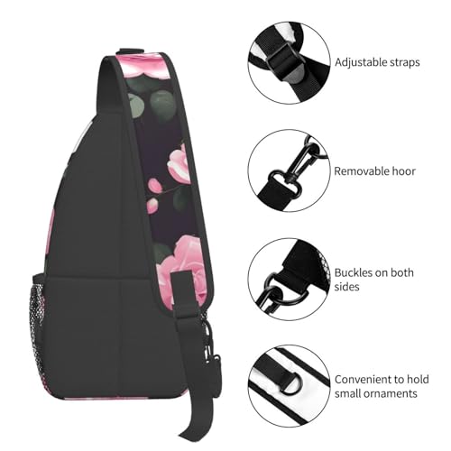 Morrales bandolera estilo floral negro para adultos miniatura 5