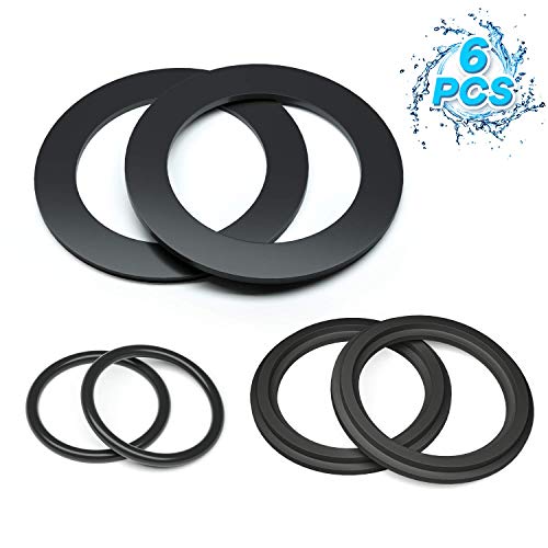 HENMI 25076RP Washer and Ring Kit for 1-1/2in Fittings, O-Ring Rubber Washer for Intex Pool Plunger Valves and Intex Replacement Gasket (6 pcs) - 10745, 10262 and 10255