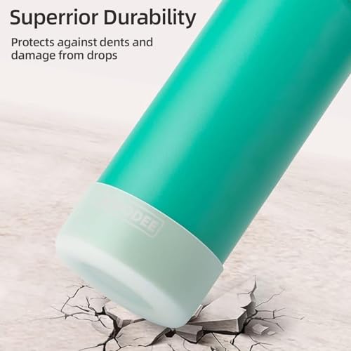 Image of koodee 22 oz Water Bottle Stainless Steel Vacuum Insulated Wide Mouth Sports Water Bottle with Straw Lid, Reusable Metal Water Bottle for Girls Women (Teal)