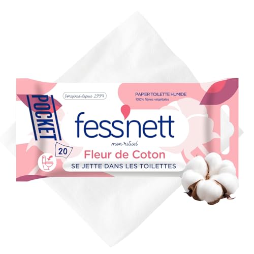 Fess'Nett feuchtes Toilettenpapier Pocket Fleur de Coton 20 Stück – 1 Packungen
