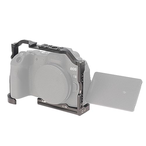 Image of Fotga R8 Camera Cage Stabilizer Bracket with 1 /4 inch 3 /8 inch Mount for Canon EOS R8 Mirrorless DSLR Camera Video Making Filmmaking Compatible Arca Swiss Tripod Ball Head Clamp