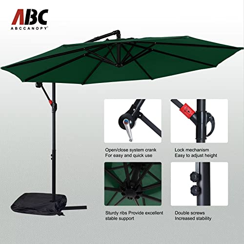 ABCCANOPY 270cm Sonnenschirm im Freien Wasserabweisende Bespannung -Gartenschirm Marktschirm,Grün – Bild 3
