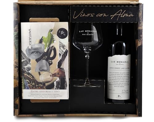 Bodega Las Moradas de San Martín - Edición Limitada - Vino Tinto Las Luces - Botella de 75 cl - Incluye 1 copa y un libro - Con Uvas Garnachas de la sierra de Gredos - Bodega ecológica