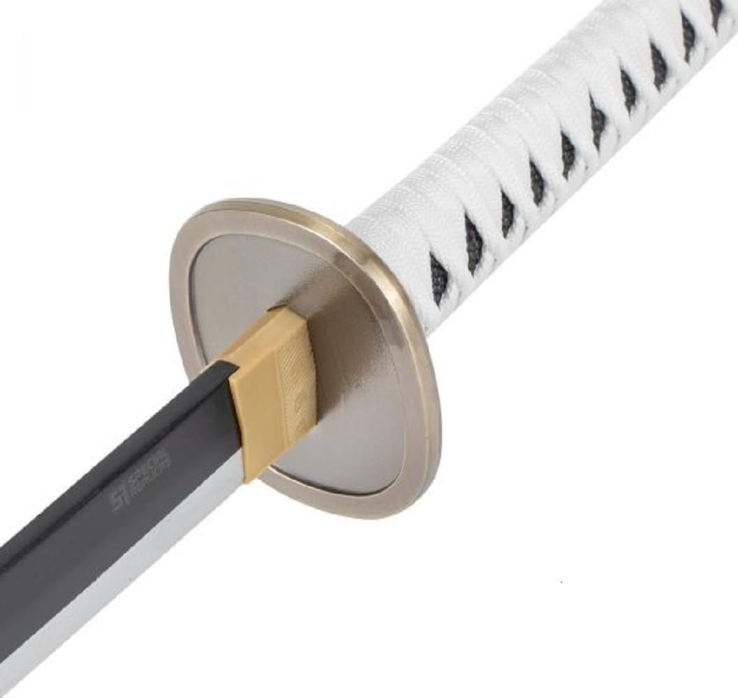 57 SPECIAL REPLICAS Zoro Katana Schwert Holz 77 cm mit Gürtel, Ständer & Scheide - Cosplay Anime Schwerter für Kostüme und LARP - Wakizashi Kurzschwert - Holzschwert aus Bambusholz (Nicht Scharf)