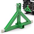 3 Point Trailer Hitch with 2" Receiver Quick Hitch Compatible with Category 1 Tractors(Green), Heavy Duty Towing Hitch Tractor Drawbar Hitch Adapter for BX, Kubota, John Deere, NorTrac, Kioti, Yanmar