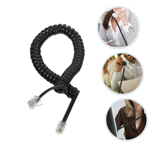 Cable de reemplazo del auricular negro OSALADI con diseño helicoidal duradero 2