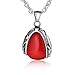 AnazoZ Acier Chirurgical 316L Chaîne Gouttelettes d'eau Rouge Cristal Collier Pendentif pour Homme Femme