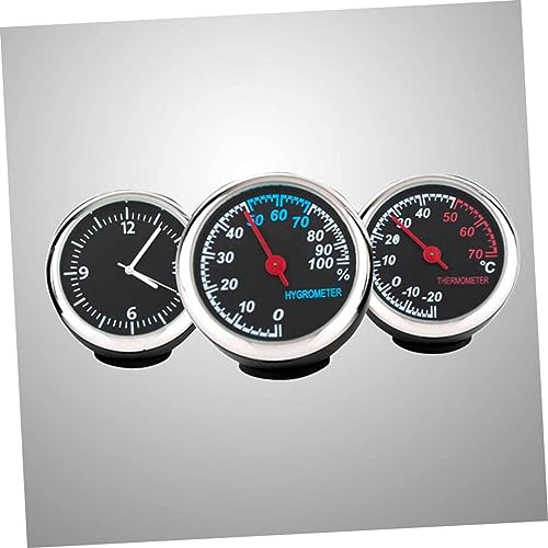 iplusmile 3 Pecas Relógio Luminoso Medidor Umidade Higrômetro Mecânico Carro