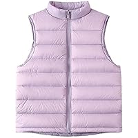 Happy Cherry Boys Girls Lightweight Puffer Vest Kids Sleeveless Jacket Zip Up Packable Outerwear Gilet 10-12 Years, Purple